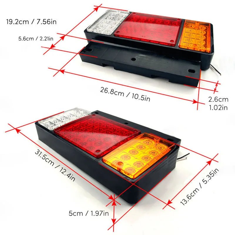 1Pair 50LED 2V Rear Tail Light Lamp For ISUZU Elf Truck NPR NKR NHR 1984+ IP66 Waterproof